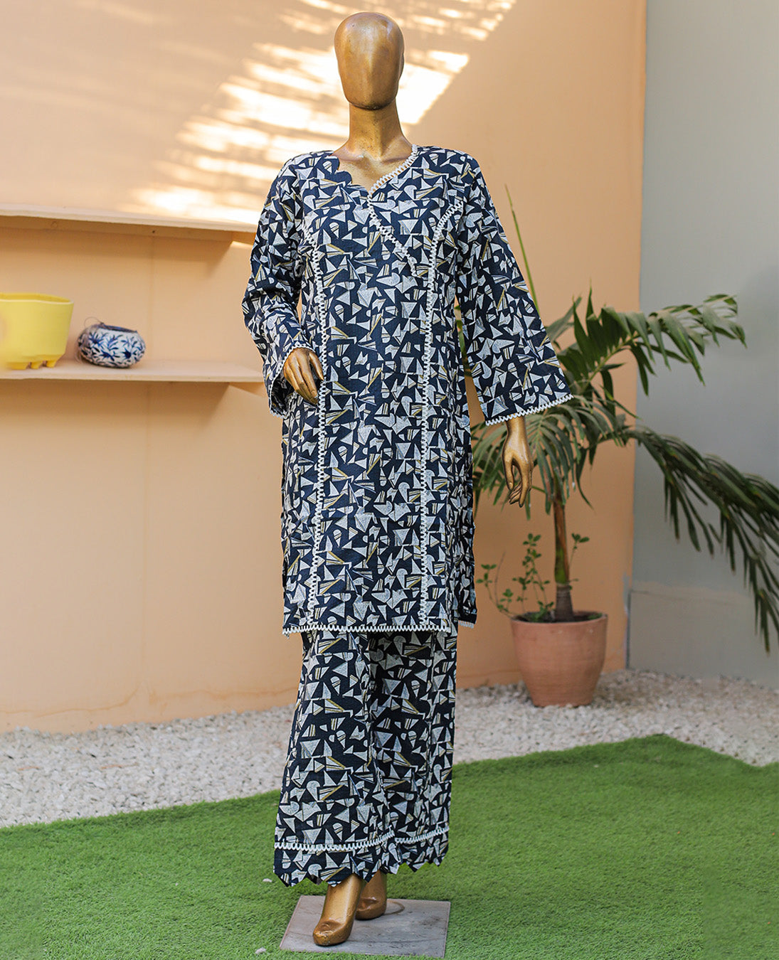 Navy Printed 2-Piece