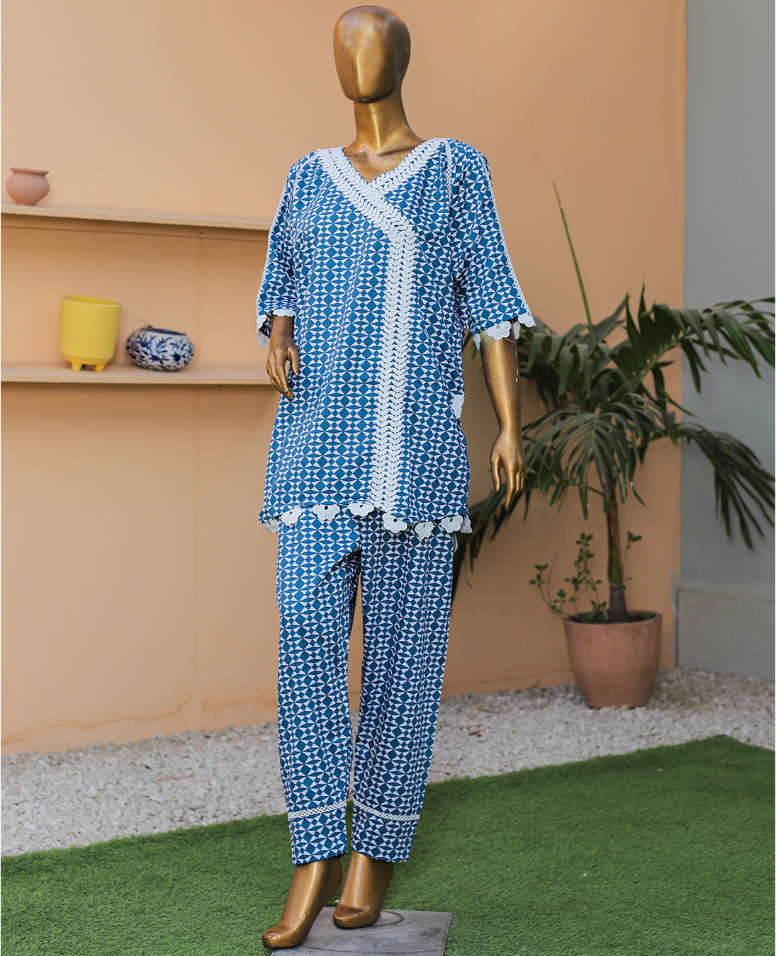 Blue Printed Co-Ord Set (2-Piece)