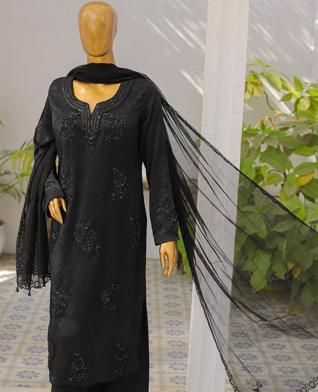 Black Handworked Fancy 3-Piece