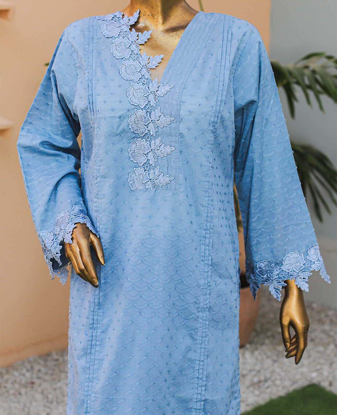 Powder Blue Embroidered 2-Piece