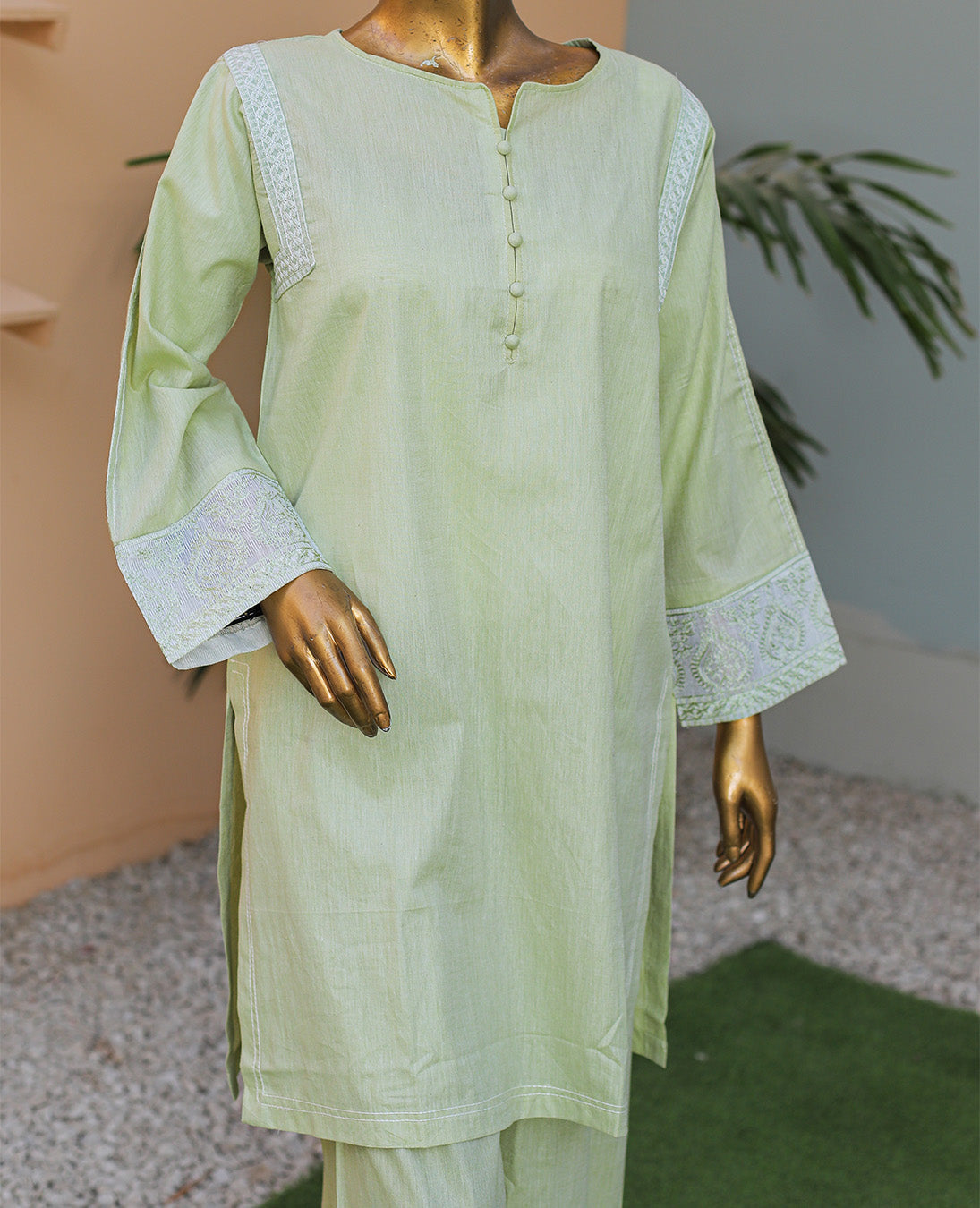 Pastel Green Summer Cotton 3-Piece